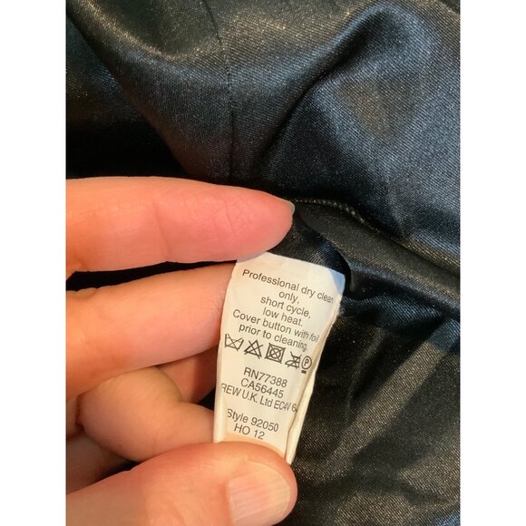 J.Crew "Black Peacoat Wool by Nello Gori" Double Breasted Tan Trim, Size 4 - Picture 9 of 9